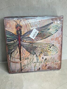 Dragonfly Metal Wall Art With "I Am Always With You" Text